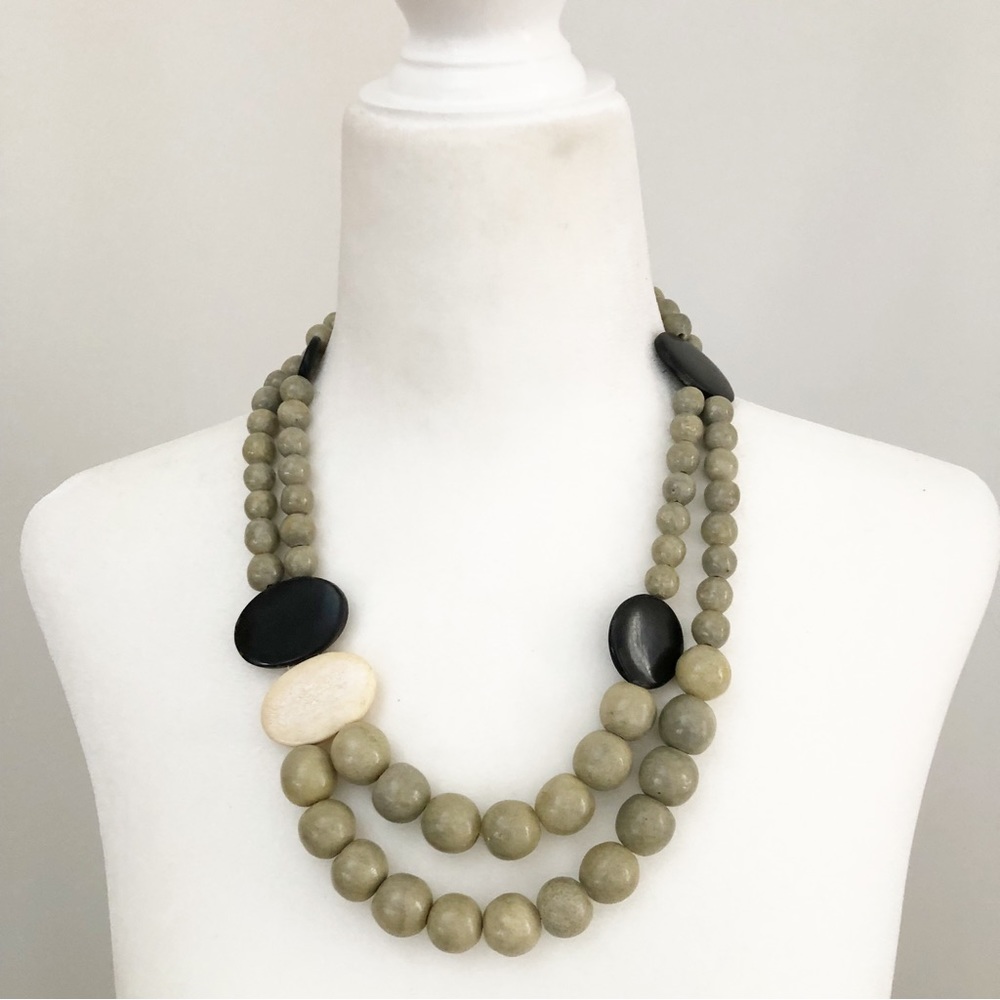 Two Tier Vintage Beaded Necklace